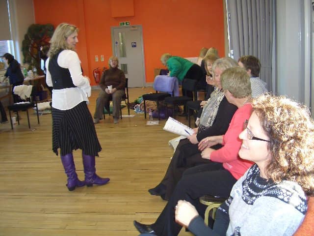 Sonya Hudson leading a one-day workshop with seated participants